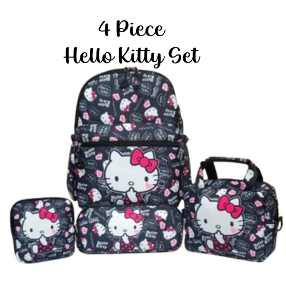 NIB 4 Piece Hello Kitty Backpack Set